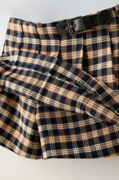 Niños ZARA 1½ - 6 Años·Faldas / Bermudas|6 - 18 Meses·Braguitas / Bermudas<FALDA CUADROS HEBILLA