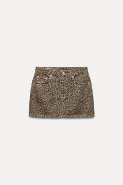 Discount FALDA DENIM TRF ESTAMPADO ANIMAL Mujer Faldas / Shorts