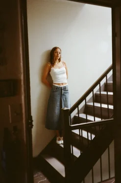 Discount FALDA DENIM TRF TIRO MEDIO Mujer Faldas / Shorts