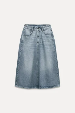 Discount FALDA DENIM TRF TIRO MEDIO Mujer Faldas / Shorts