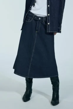 Fashion FALDA DENIM TRF VUELO Mujer Faldas / Shorts