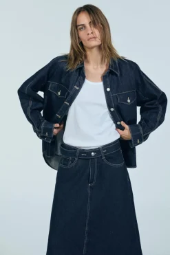 Fashion FALDA DENIM TRF VUELO Mujer Faldas / Shorts