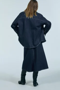 Fashion FALDA DENIM TRF VUELO Mujer Faldas / Shorts