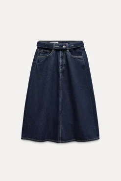 Fashion FALDA DENIM TRF VUELO Mujer Faldas / Shorts