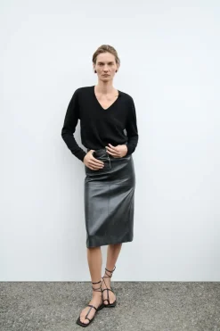 Best FALDA EFECTO PIEL CREMALLERA ZW COLLECTION Mujer Faldas / Shorts