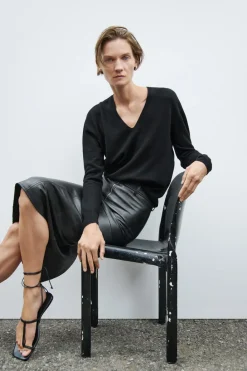 Best FALDA EFECTO PIEL CREMALLERA ZW COLLECTION Mujer Faldas / Shorts