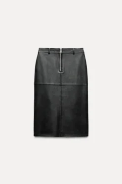 Best FALDA EFECTO PIEL CREMALLERA ZW COLLECTION Mujer Faldas / Shorts