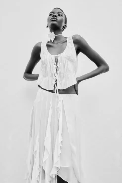 Online FALDA ESTAMPADA VOLANTES Mujer Faldas / Shorts