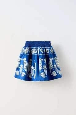 Niños ZARA 6 - 14 Años·Faldas / Bermudas<FALDA ESTAMPADO PAJAROS