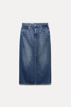 Online FALDA LARGA DENIM TRF TIRO MEDIO Mujer Faldas / Shorts