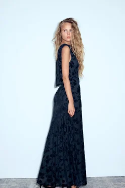 Clearance FALDA LARGA TUL FLOCADO Mujer Faldas / Shorts