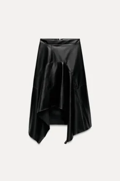 Online FALDA MIDI ASIMÉTRICA EFECTO PIEL ZW COLLECTION Mujer Faldas / Shorts