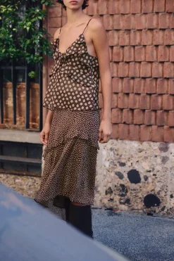 Discount FALDA MIDI ASIMÉTRICA LUNARES Mujer Faldas / Shorts