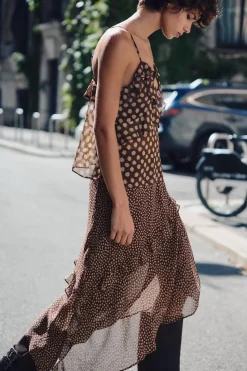 Discount FALDA MIDI ASIMÉTRICA LUNARES Mujer Faldas / Shorts