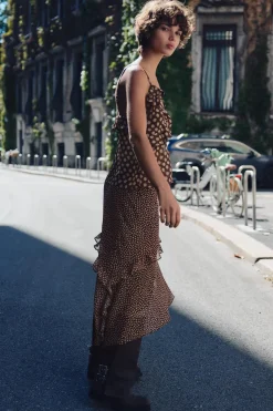 Discount FALDA MIDI ASIMÉTRICA LUNARES Mujer Faldas / Shorts