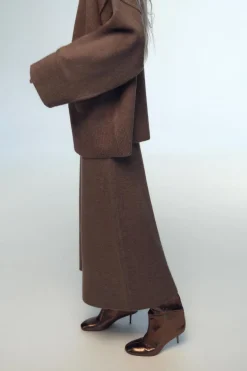 Hot FALDA MIDI CAPA PUNTO LISO Mujer Cárdigan / Jerséis|Punto