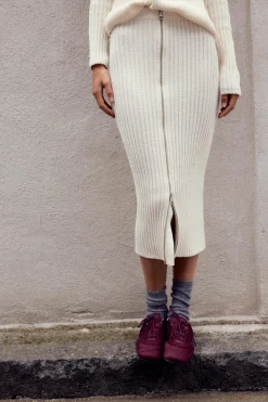 Outlet FALDA MIDI CHENILLA CREMALLERA Mujer Faldas / Shorts