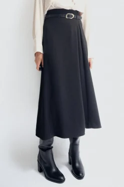 Fashion FALDA MIDI CINTURÓN Mujer Faldas / Shorts