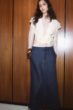 Hot FALDA MIDI DENIM ZW COLLECTION Mujer Faldas / Shorts