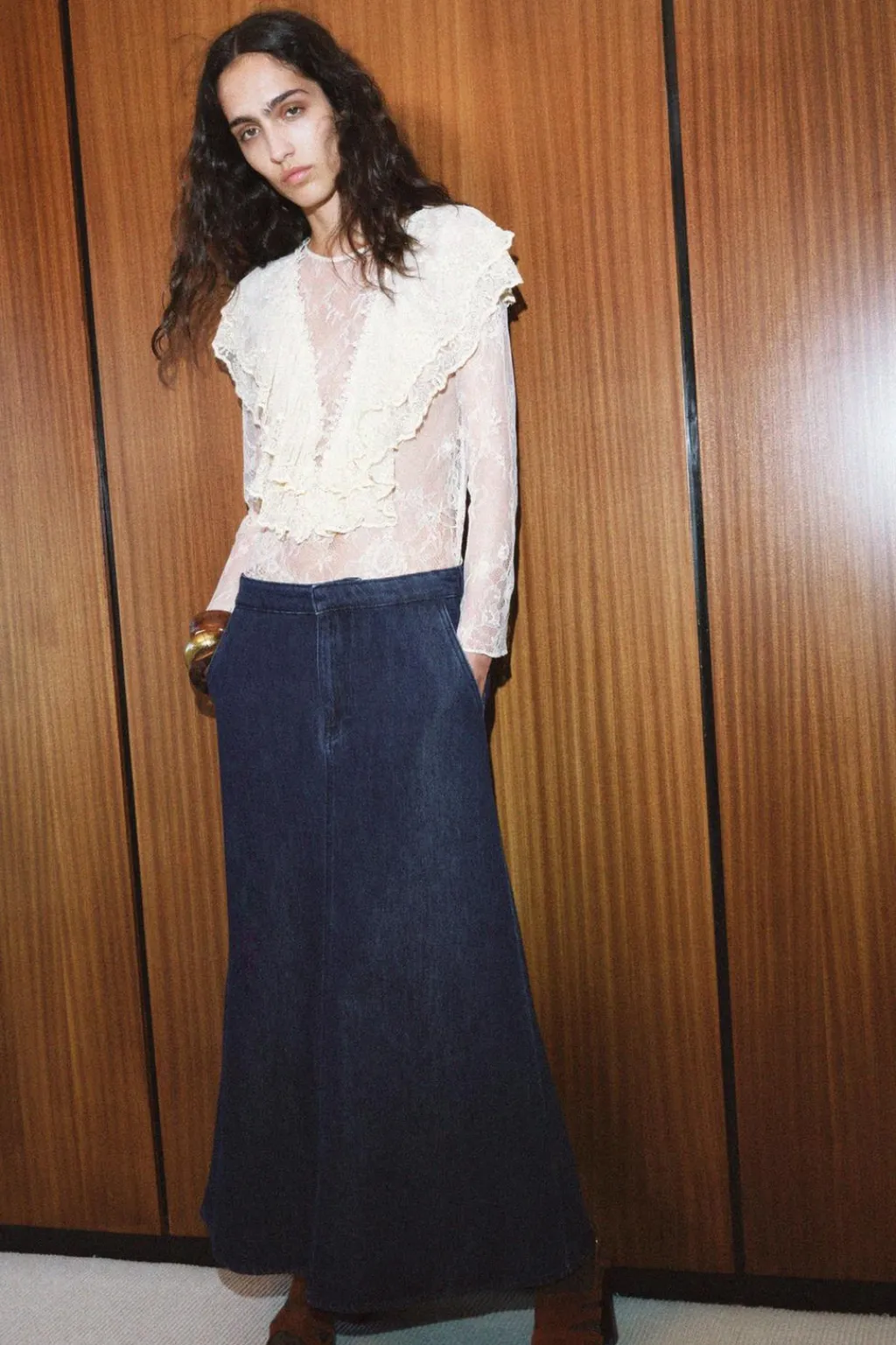 Hot FALDA MIDI DENIM ZW COLLECTION Mujer Faldas / Shorts