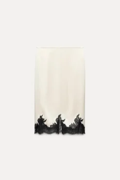 Hot FALDA MIDI ENCAJE ZW COLLECTION Mujer Faldas / Shorts