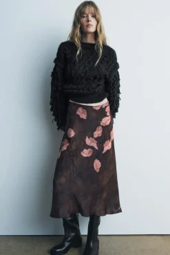 Clearance FALDA MIDI ESTAMPADA ZW COLLECTION Mujer Faldas / Shorts