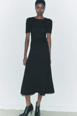 Best FALDA MIDI GODET ZW COLLECTION Mujer Faldas / Shorts