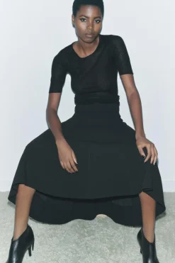 Best FALDA MIDI GODET ZW COLLECTION Mujer Faldas / Shorts