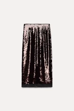 Outlet FALDA MIDI LENTEJUELAS Mujer Faldas / Shorts