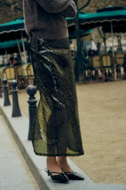 Outlet FALDA MIDI LENTEJUELAS Mujer Faldas / Shorts