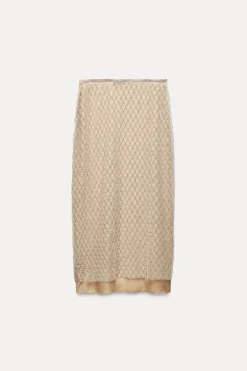 Hot FALDA MIDI LENTEJUELAS ABALORIOS Mujer Cárdigan / Jerséis|Punto