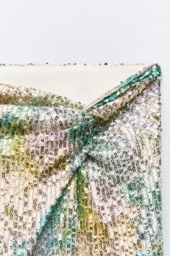 New FALDA MIDI LENTEJUELAS NUDO Mujer Faldas / Shorts