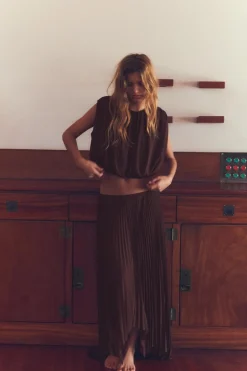 Outlet FALDA MIDI PLISADA Mujer Faldas / Shorts