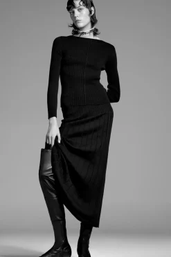 Fashion FALDA MIDI PUNTO RIB Mujer Cárdigan / Jerséis|Punto