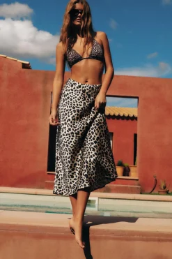 Fashion FALDA MIDI SATINADA Mujer Faldas / Shorts