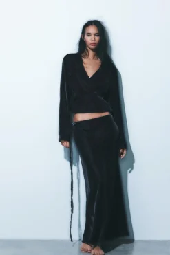 Discount FALDA MIDI TERCIOPELO Mujer Faldas / Shorts