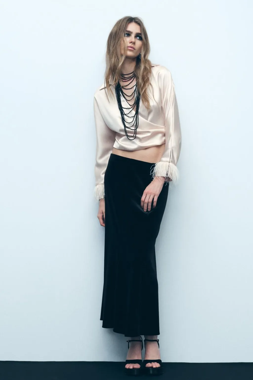 Hot FALDA MIDI TERCIOPELO Mujer Faldas / Shorts