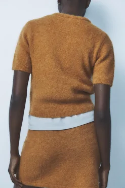 Clearance FALDA MINI CON ALPACA Y LANA Mujer Cárdigan / Jerséis|Punto