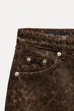 Clearance FALDA MINI DENIM TRF ESTAMPADO ANIMAL Mujer Faldas / Shorts