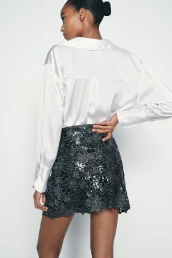 Outlet FALDA MINI PUNTO LENTEJUELAS Mujer Cárdigan / Jerséis|Punto