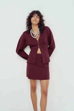 Clearance FALDA MINI PUNTO LISO Mujer Cárdigan / Jerséis|Punto