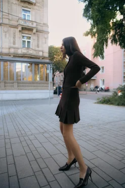 Outlet FALDA MINI PUNTO TABLAS Mujer Cárdigan / Jerséis|Punto