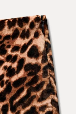 New FALDA MINI TERCIOPELO ESTAMPADO ANIMAL Mujer Faldas / Shorts