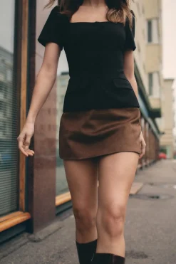 New FALDA PANTALÓN EFECTO ANTE Mujer Faldas / Shorts