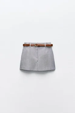 Hot FALDA PANTALÓN RAYAS CINTURÓN Mujer Faldas / Shorts