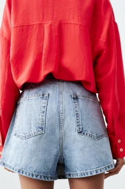 New FALDA PANTALÓN Z1975 DENIM CRUZADA Mujer Faldas / Shorts