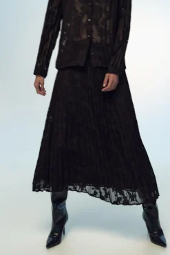 Best FALDA PLISADA MIDI DEVORÉ Mujer Faldas / Shorts