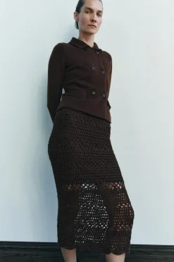 Outlet FALDA PUNTO CROCHET Mujer Cárdigan / Jerséis|Punto