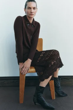 Outlet FALDA PUNTO CROCHET Mujer Cárdigan / Jerséis|Punto