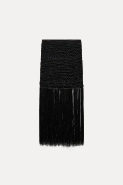 Sale FALDA PUNTO CROCHET FLECOS Mujer Cárdigan / Jerséis|Punto